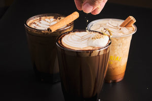 coffee glasses with creamy top